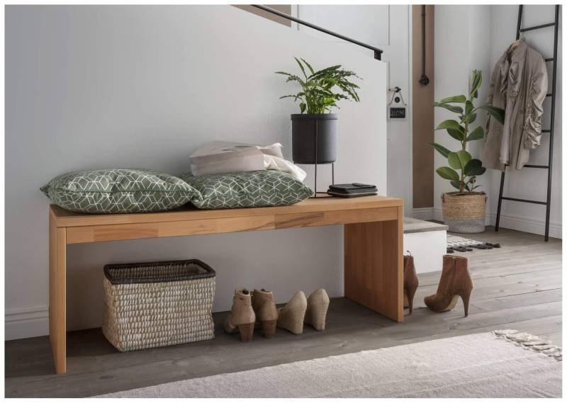 Garderobenbank Sitzbank KIRSA 120 cm Kernbuche massiv von MSZ Design