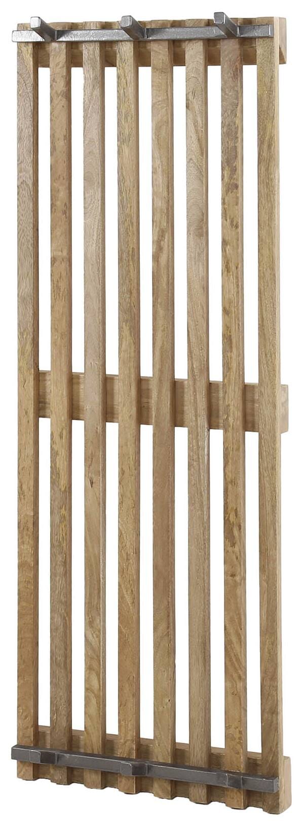 Garderobenpaneel Wandgarderobe TWEAK 6 Haken Mango Holz und Stahl von MSZ Design
