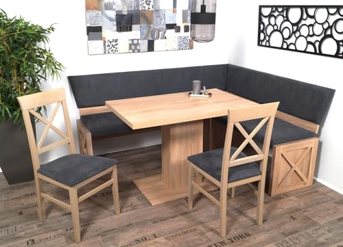 MSZ Design Eckbank Eckbankgruppe Essgruppe MADRANO 185 x 155 cm Sonoma Eiche von MSZ Design