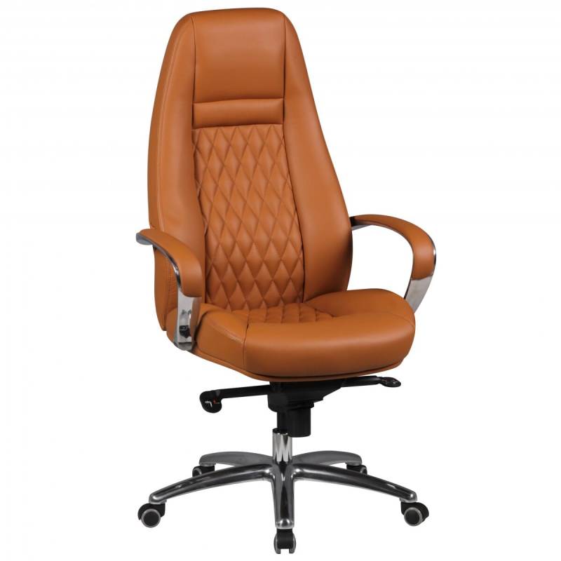 Schreibtischstuhl Bürostuhl AUSTIN Echt-Leder Caramel mit Kopfstütze von MSZ Design