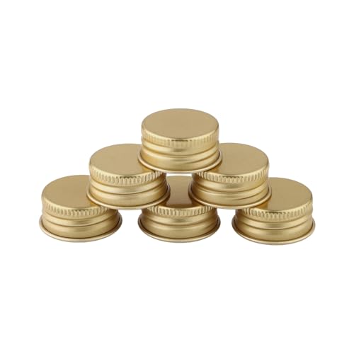 MSemis 50er Set 24mm /28mm Ersatz Schraubverschluss mit Rollrand Drehverschluss Verschlüsse Schraubdeckel für Flaschen aus Aluminium/Kunststoff C Gold 28mm von MSemis