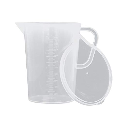 MSemis Kunststoff Wasserkrug 1L 2L 3L 5L Plastik Wasserkaraffe mit/ohne Deckel Transparent Wasser Kanne Teekanne Pitcher Y Transparent 2000ML von MSemis