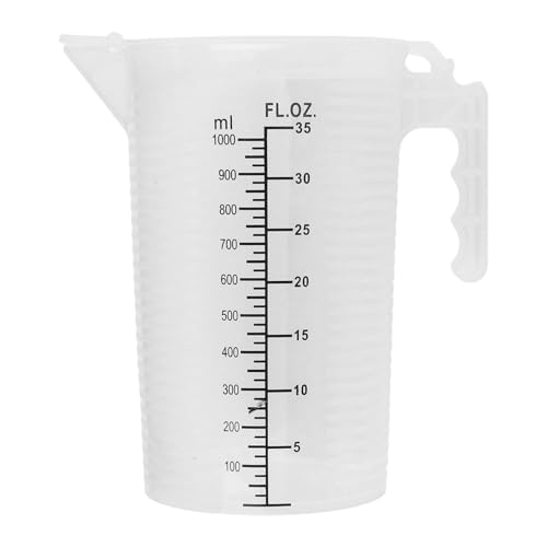 MSemis Messbecher PP-Kunststoff 500ML 1L 2L Measuring Cup BPA-frei Messkanne mit Skala Küchenhelfer Back Zubehör Transparent B 1000ml von MSemis