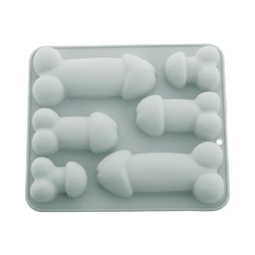 MSemis Silikon Kuchenform in Penis Muster Lustig Eiswürfelform Neuheit Backform für DIY Werkzeuge Blau D One Size von MSemis