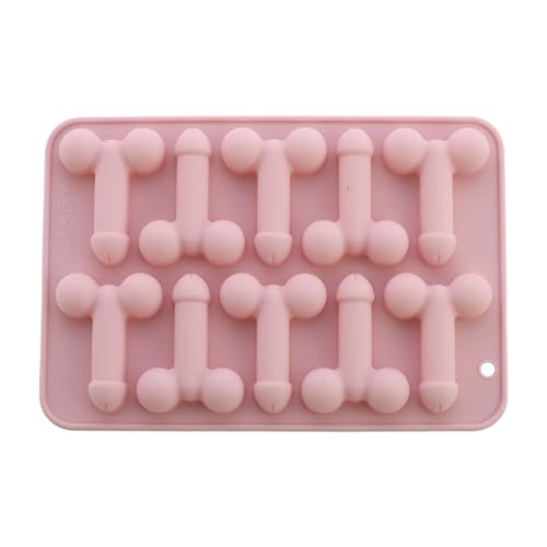 MSemis Silikon Kuchenform in Penis Muster Lustig Eiswürfelform Neuheit Backform für DIY Werkzeuge Rosa B One Size von MSemis