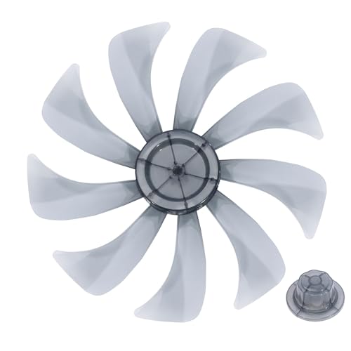 MSemis Ventilatorblatt Lüfterflügel 400mm 3/5 Blätter Rotorblatt Ventilator Kunststoff Ersatz Blätter mit Lüftermutter Tischfan Standventilator Zubehör A Grau One Size von MSemis