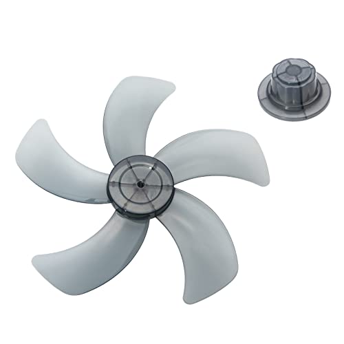 MSemis Ventilatorblatt Lüfterflügel 400mm 3/5 Blätter Rotorblatt Ventilator Kunststoff Ersatz Blätter mit Lüftermutter Tischfan Standventilator Zubehör Grau D 15 Inch von MSemis