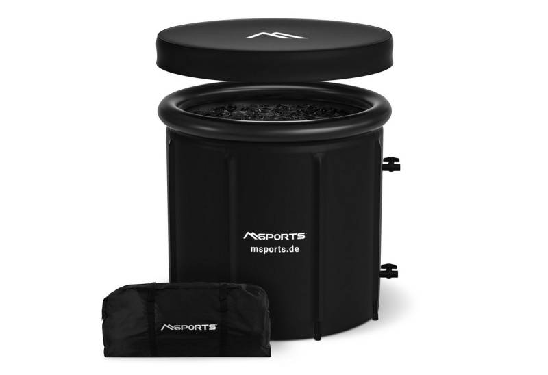 MSports® Eiseimer Eisbad Premium 80 cm inkl. Tasche, Thermodeckel, Luftpumpe, Kopfkissen von MSports®