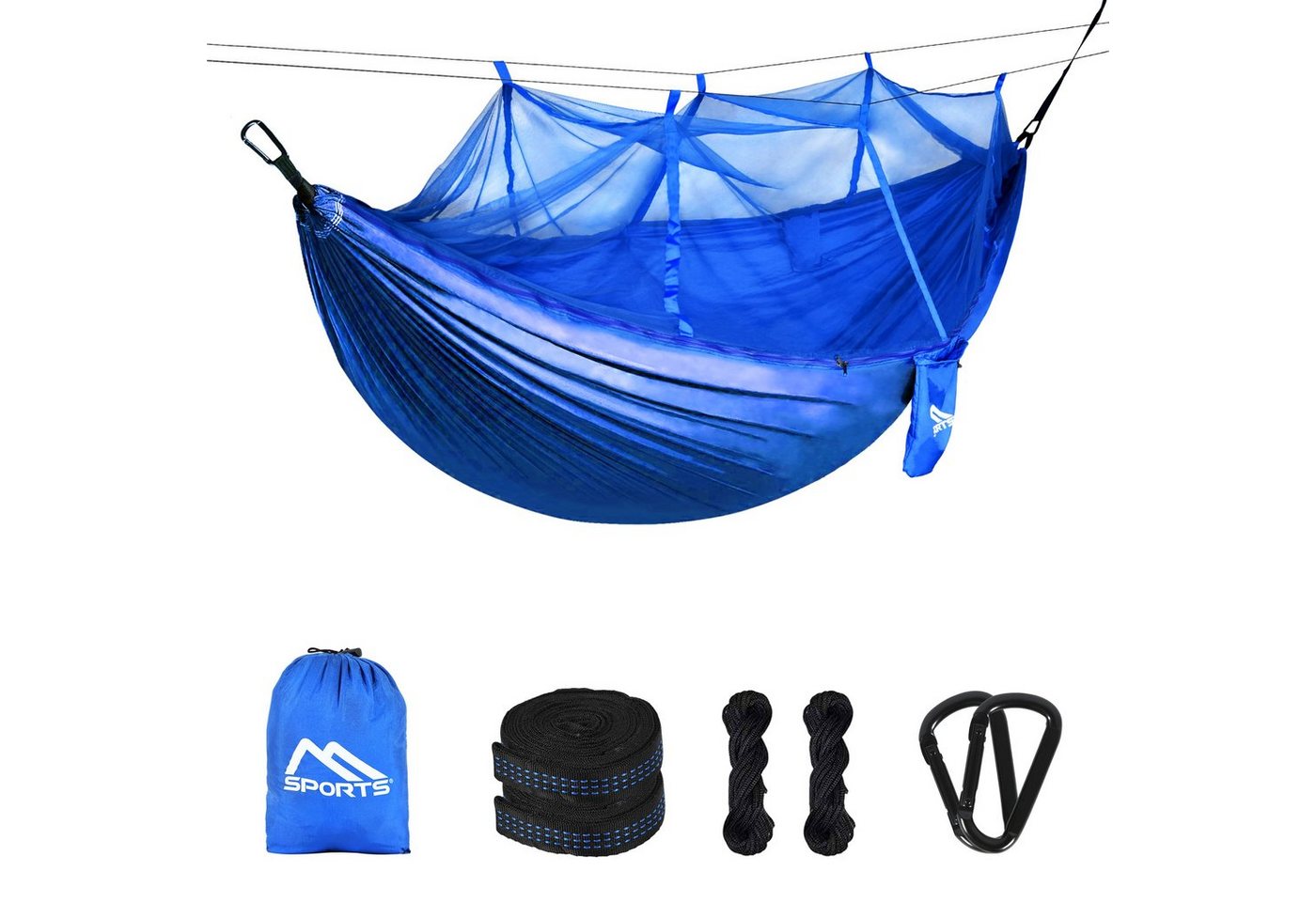 MSports® Hängematte MSports Hängematte mit Moskitonetz für Camping Outdoor Sonnenliege extra leicht von MSports®