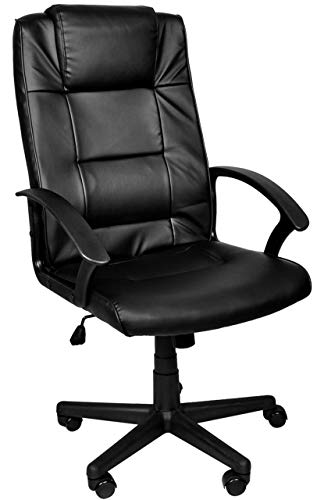 MT MALATEC Bürostuhl Chefsessel Verstellbar Tilt Funktion Kunstleder Schwarz 8982 von MT MALATEC