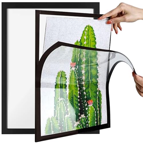 MT MALATEC Magnetrahmen für Diamantmalerei 30x40 Diamond Painting Bilderrahmen Selbstklebend Magnetisch Schwarz 2 Stück 23109 von MT MALATEC