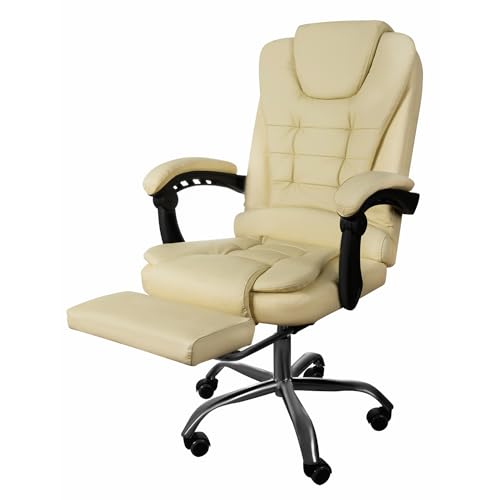 MT MALATEC Stuhl mit Fußstützen Regulierbar bis 130kg Beige - Ergonomiczny Büro Stuhl - Schreibtischstuhl und Arbeitszimmer - Chefsessel mit Silokonräder und Kippmechanismus 23287 MT MALATEC Stuhl mit Fußstützen Regulierbar bis 130kg Beige - Ergonomiczny Büro Stuhl - Schreibtischstuhl und Arbeitszimmer - Chefsessel mit Silokonräder und Kippmechanismus 23287 von MT MALATEC