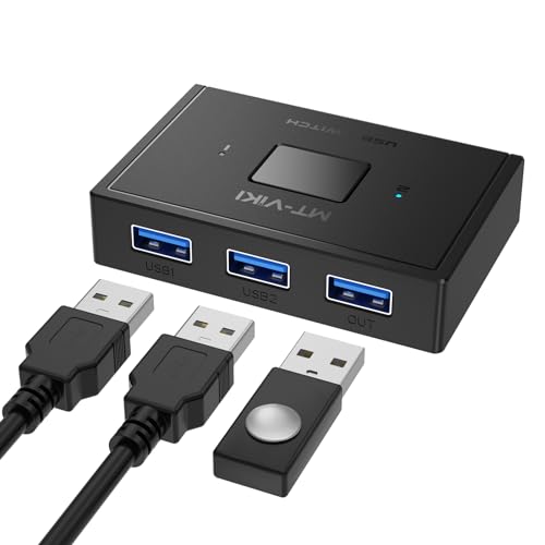 MT-Viki USB 3.0 Switch 2 in 1 Out Bi-Direktional 1 in 2 Out USB Switch 2 PC für Tastatur Maus Drucker Scanner Sticks kein Kabel MT-Viki USB 3.0 Switch 2 in 1 Out Bi-Direktional 1 in 2 Out USB Switch 2 PC für Tastatur Maus Drucker Scanner Sticks kein Kabel von MT-VIKI
