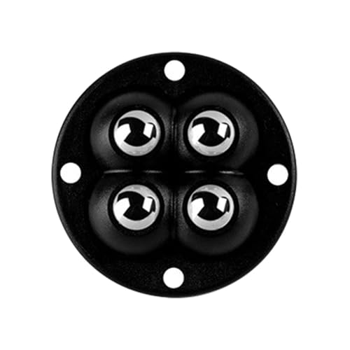 Hochbelastbare Lenkrollen, Lenkrollen-Set, Packung mit mehreren Größen, selbstklebende Mini-Lenkrollen, Edelstahl-Universalrad, 360-Grad-Drehrolle for Möbel, Mülleimer, mehrfarbig(4 Rings Black,12PCS) von MTADSBKFP