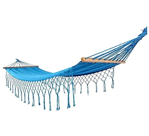 MTADSBKFP Camping-Hängematte, Leinwand Quaste Hängematte Tragbare Faltbare Blau 200x80cm for Outdoor Strand Garten MTADSBKFP Camping-Hängematte, Leinwand Quaste Hängematte Tragbare Faltbare Blau 200x80cm for Outdoor Strand Garten von MTADSBKFP