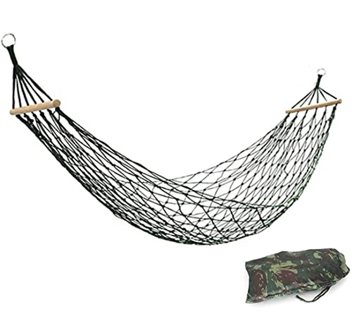 MTADSBKFP Camping-Hängematte, Tragbare Baumwollhängematte 260x100cm mit Tragetasche for Indoor Outdoor Camping Wandern Strand Grün(Grün) von MTADSBKFP