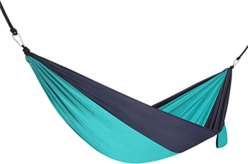 MTADSBKFP Camping-Hängematte, Tragbare Schaukel Hängematte Mit Riemen Nylon Multicolor 200kg Kapazität Camping Reise Garten(Blue) von MTADSBKFP