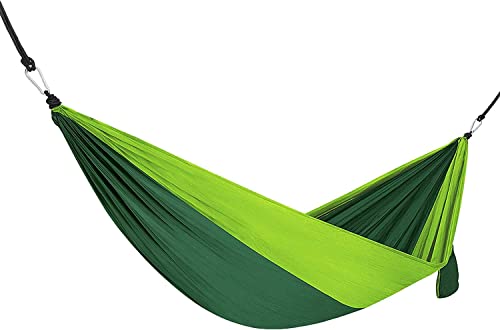 MTADSBKFP Camping-Hängematte, Tragbare Schaukel Hängematte Mit Riemen Nylon Multicolor 200kg Kapazität Camping Reise Garten(Grün) von MTADSBKFP