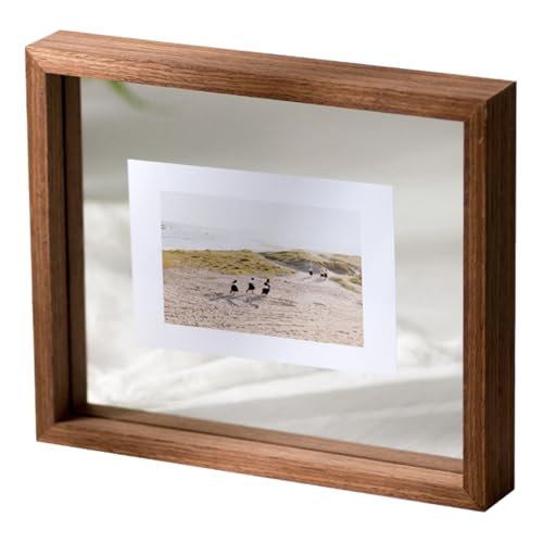 MTADSBKFP Display-Fotorahmen, Doppelseitiger schwebender Bilderrahmen aus Glas, Mehrfarbig, mehrere Größen(White,Square 8 inches) von MTADSBKFP