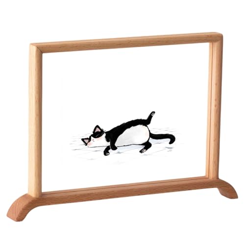 MTADSBKFP Display-Fotorahmen, Doppelseitiger transparenter Bilderrahmen aus Acryl und Holz - Mehrfarbig - 6/7/8 Zoll([Base] Wood Color,8 inches [horizontal]) von MTADSBKFP