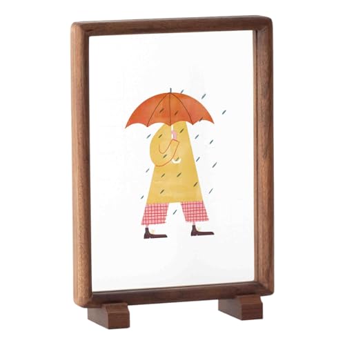 MTADSBKFP Display-Fotorahmen, Doppelseitiger transparenter Bilderrahmen aus Acryl und Holz - Mehrfarbig - 6/7/8 Zoll([Magnetic] Black Walnut,6 inches [Vertical]) von MTADSBKFP