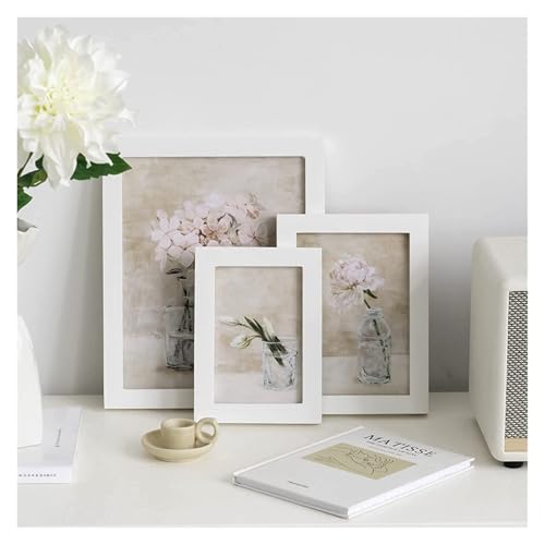 MTADSBKFP Display-Fotorahmen, Holz-Fotorahmen, Mehrfarbig, mehrere Größen, for Aufhängen an der Wand(1pc White,10X15cm 4X6in) von MTADSBKFP
