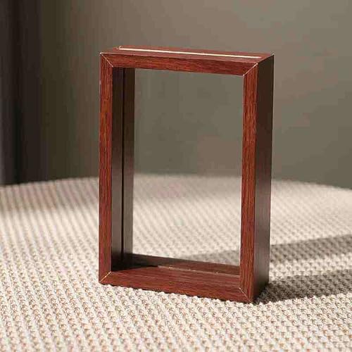 MTADSBKFP Display-Fotorahmen, Schwebender Glasrahmen, Holz-Fotorahmen, Poster-Display, A4-Fotorahmen, Mehrfarbig, mehrere Größen(Brown,6 Inch [10 * 15cm]) von MTADSBKFP