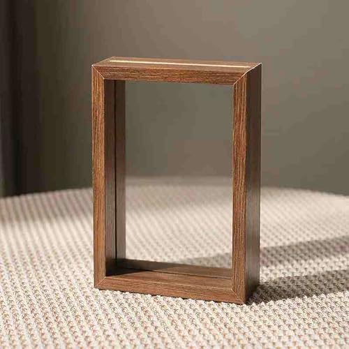 MTADSBKFP Display-Fotorahmen, Schwebender Glasrahmen, Holz-Fotorahmen, Poster-Display, A4-Fotorahmen, Mehrfarbig, mehrere Größen(Wood Color,7 Inch [13 * 18cm]) von MTADSBKFP