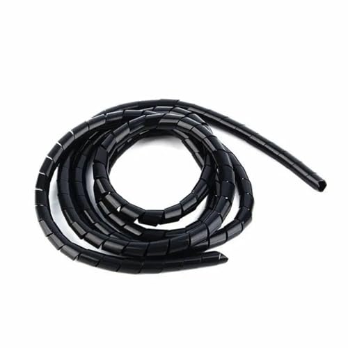 MTADSBKFP Spiralförmiges Kabelmanagement-Hülsensystem, 5 Meter Rohr Kabel Schutzhülle 6mm-14mm Band Wicklung Draht Sleeving(Black,8mm Inside Diameter) von MTADSBKFP