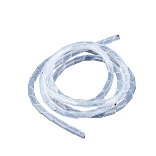 MTADSBKFP Spiralförmiges Kabelmanagement-Hülsensystem, 5 Meter Rohr Kabel Schutzhülle 6mm-14mm Band Wicklung Draht Sleeving(Transparent,8mm Inside Diameter) von MTADSBKFP