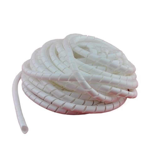 MTADSBKFP Spiralförmiges Kabelmanagement-Hülsensystem, 5 Meter Rohr Kabel Schutzhülle 6mm-14mm Band Wicklung Draht Sleeving(White,6mm Inside Diameter) von MTADSBKFP