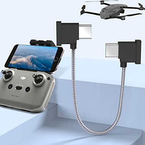 Geflochtenes USB-C-Zu-USB-C-Nylonkabel für Controller, Drohnenzubehör, Schwarz, DJI Mini 2, Mavic 3,Air 2S, Mavic Air 2-Fernbedienungs Kabel, OTG-RC-Phablet-Verlängerungs Kabel (Typ-C-Anschluss/15 cm) von MTAKYI