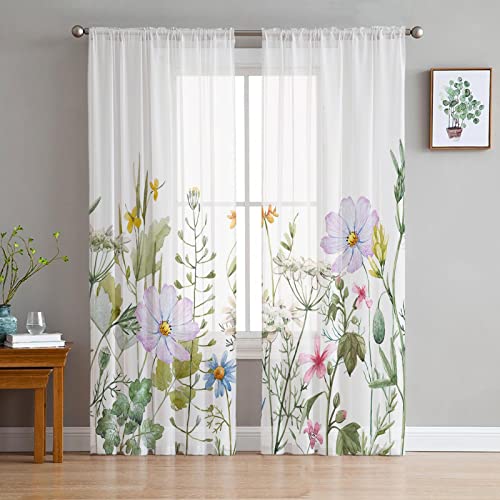 MTBDyyds 3D Vorhänge Wohnzimmer Blickdicht Gardinen 270X245Cm Bunt Mode Pflanzen Blumen Verdunkelungsvorhang Kinderzimmer Thermovorhang Fensterdekoration Polyester Vorhänge Für Schlafzimmer von MTBDyyds