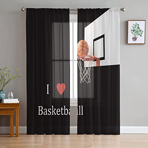 MTBDyyds Blickdichte Vorhänge 264X214Cm Sport Basketball Spiel Muster Wohnzimmer Blickdicht Gardinen Verdunkelungsvorhang Schlafzimmer Kinderzimmer Thermovorhang Digitaldruck 3D Ösenschal von MTBDyyds