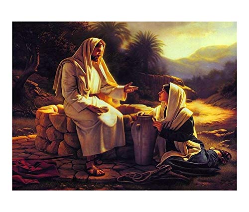 MTCDBD 1000 Teile Erwachsenenpuzzle Puzzle,Religiöse Jesus Wasser Holen, Die Holzpuzzle, Puzzle Sets Für Familie, Intelligenz Rätsel Für Kinder, Eltern-Kind-Spiele von MTCDBD