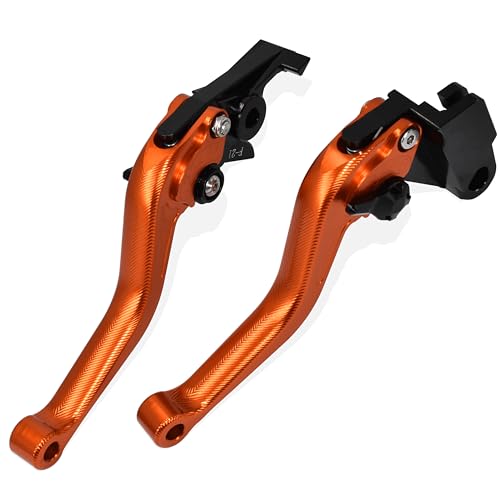 MTCRIGHTER 3D Fischgrätenmuster Kurzer Bremshebel Kupplungshebel für HONDA Scrambler SCL500 CL300 CL500 CL Street 2023-2024 CNC-Aluminiumlegierung hergestellt (Orange) von MTCRIGHTER