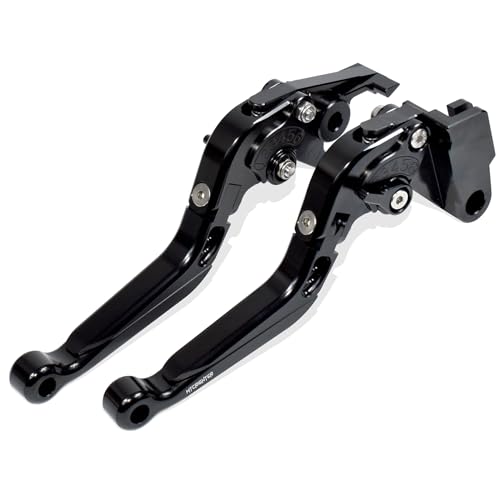 MTCRIGHTER Einziehbarer klappbarer Bremshebel Kupplungshebel für Suzuki GSX-S 125 150 2020-2024, CNC-Aluminiumlegierung hergestellt (Black) von MTCRIGHTER