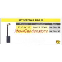 Bürstensatz 2-teilig Typ 08 black&decker 8,3 x 5,9 x 15,0 mm 009189 Bürstensatz 2-teilig Typ 08 black&decker 8,3 x 5,9 x 15,0 mm 009189 von MTD