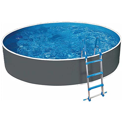 Azuro Steel-Wall Pool 3.6x0.9m Graphite/White- no Filter, with Off-axis Holes | Schwimmbecken | Aufstellbecken | Schneller Aufbau | Langlebig | Swimmingpool | Robust von MTF