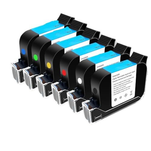 MTGUIWF 42 ml Eco-Solvent-Tintenpatronen in Weiß, Gelb, Rot, Blau, Grün Kompatibel mit unverschlüsselte Thermo-Handdrucker, schnell trocknend(1 Green Ink) von MTGUIWF