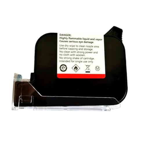 MTGUIWF Kompatible 12,7-mm-Tintenpatrone Kompatibel mit den tragbaren Thermodrucker JS12 2588. Schnell trocknende Lösungsmitteltinte(Black 3 pcs) von MTGUIWF