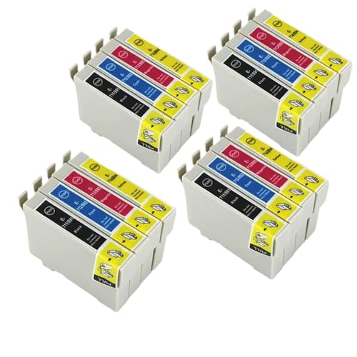 MTGUIWF Kompatible Tinte T0711 T0714 T0715 Kompatibel mit Stylus D78 D92 D120 DX4000 SX209 DX4450 SX115 S21 Office B40W BX300F BX310FN(4SETS) von MTGUIWF