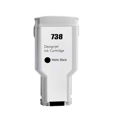 MTGUIWF Kompatible Tintenpatrone Kompatibel mit HP738 DesignJet T950 T850 Druckerpigment 676M6A 676M7A 676M8A 498N8A Farbe(300ML - 738BK) von MTGUIWF