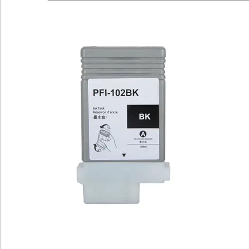 MTGUIWF Kompatible Tintenpatrone PFI-102 PFI-104 mit Chips Kompatibel mit IPF650 IPF655 IPF750 IPF760 IPF765 IPF755 Drucker(1pcs BK PFI-102) von MTGUIWF