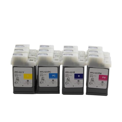 MTGUIWF Kompatibles 12-Farben-130-ml-PFI-101-Pigmenttintenpatronenset Kompatibel mit IPF5000-Tintenstrahldrucker von MTGUIWF