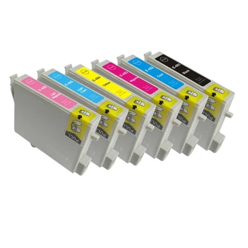 MTGUIWF Kompatibles Tintenpatronen-Set Kompatibel mit T0481 T0482 T0483 T0484 T0485 T0486 Kompatibel mit Stylus Photo R200 R220 R300 R300M R320 R340 RX500 RX600 RX620 RX640(1 Set) von MTGUIWF