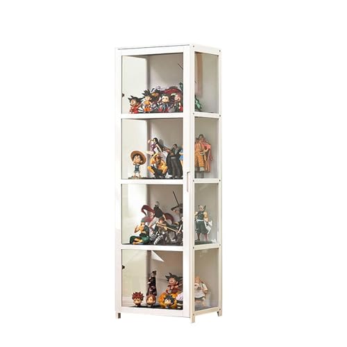 MTHGH Display Cabinet Glass Doors，Glas vitrine ，4-Acryl Layer Glass Display Case for Living Room, Bedroom, Office, sammlervitrine,white-42x33x130cm von MTHGH