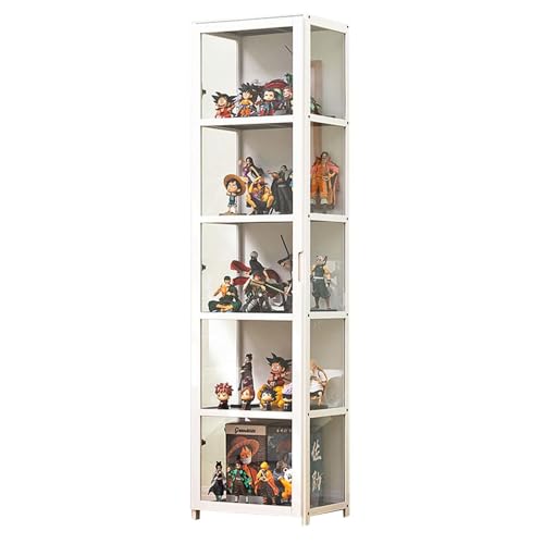 MTHGH Display Cabinet Glass Doors，Glas vitrine ，4-Acryl Layer Glass Display Case for Living Room, Bedroom, Office, sammlervitrine,white-42x33x161cm von MTHGH