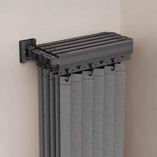 MTHGH Faltbarer Duschvorhang,Mit klappbarer Stange,Duschvorhang Leinen Textil Ohne Bohren, Wasserdicht/Waschbar für Eckdusche, Shower Curtains(A,Curtain/W100*H200) von MTHGH