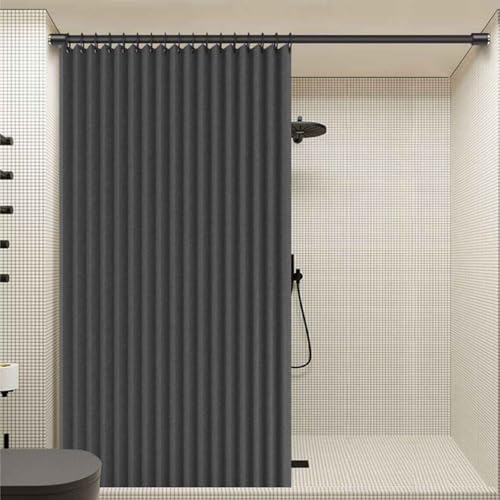MTHGH Falttürvorhang,Mit Teleskopstange,Magnetischer Türvorhang mit Verdunkelung, Faltbarer Raumteiler für Bad/Schlafzimmer/Wohnzimmer, Akkordeon-Design(01,W 200*H 200cm) von MTHGH